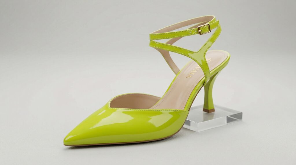 Zarif Metal Tokalı Sivri Burun Topuklu